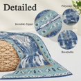 thumbnail image 6 of Blue Boho Body Pillow Cover, Pillowcase Protectors with Zipper, Breathable Decorative Throw Pillow Case Cover, Farmhouse Bohemian Medallion Oriental Flower Pillow Shams for Couch Sofa 24x36Inch, 6 of 8