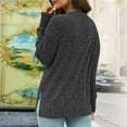 thumbnail image 4 of ClodeEU Womens Soft Long Sleeve Crewneck Shirts ,Fall Casual Loose Fit Knit Tops Blouses ,Fall Sweaters Curved Hem Gray,Womens Plus L, 4 of 7