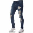 thumbnail image 3 of Cross-border Trade Fashion Casual Men‘s Jeans Distinctive Ripped Slim-fit Jeans Handsome All-match Pants LUHAN, 3 of 5