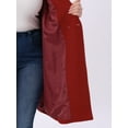 thumbnail image 6 of Agnes Orinda Women's Plus Size Winter Coats Single Breasted Lapel Belted Midi Pea Coats with Pocket 1X Dark Red, 6 of 6