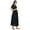 Black, variant on Bimba Nursing Black Cotton Kaftan With Belt Front Buttons Maternity Night Wear