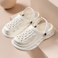 thumbnail image 2 of Wide Toe Box Clogs for Men Breathable Non Slip Platform Sandals Hollow Out Slip On Lightweight Slide Walking Shoes White Size 7, 2 of 4