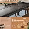 Waleaf 69" Acacia Wood Dining Table Set for 6-8 Person, Natural Stained Indoor Outdoor Kitchen Table with Iron Legs