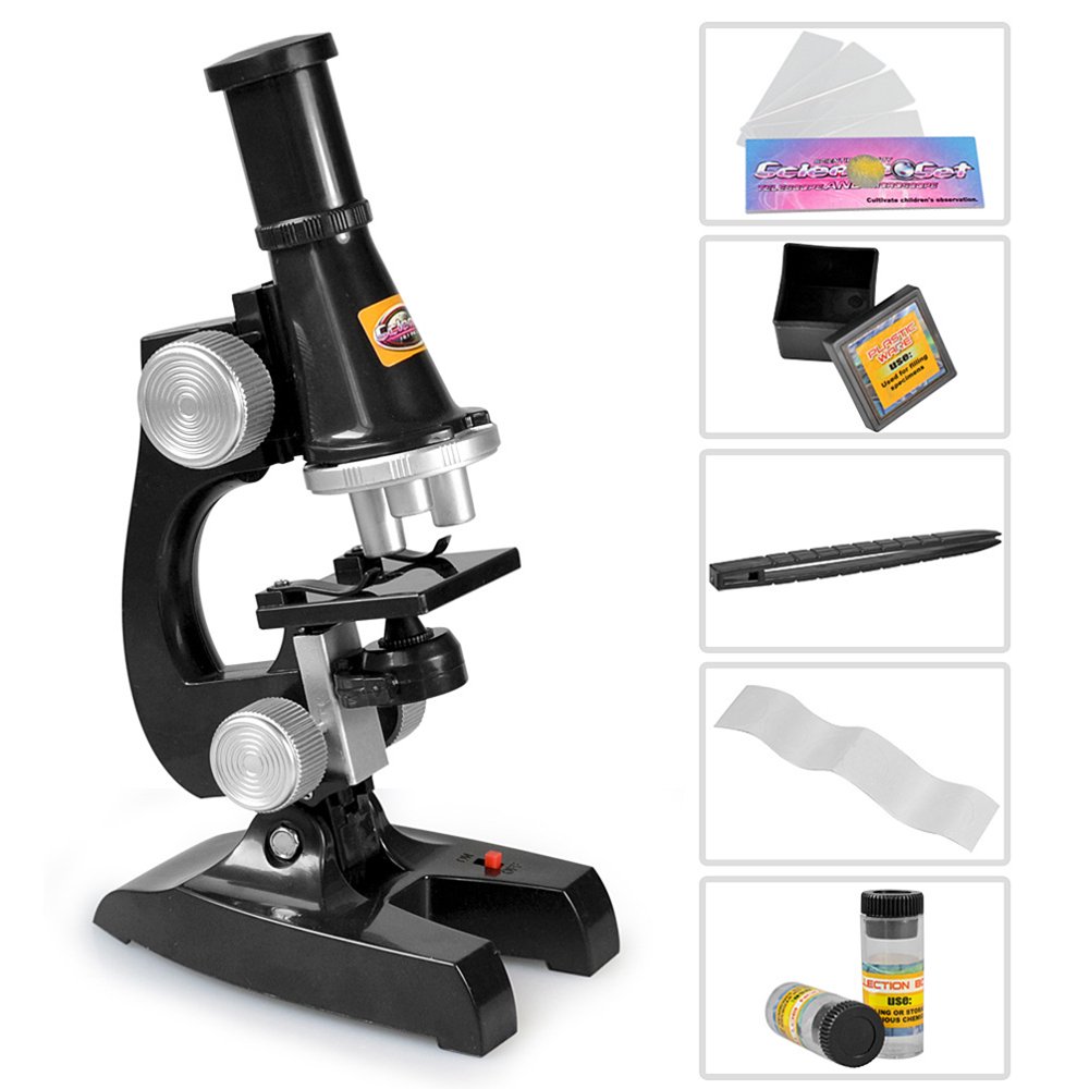 Microscope for Kids, Microscope Science Kit for Beginner with 5 Glass