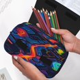 thumbnail image 6 of Goofa Neon City Map Pattern Double Layer Pen Pencil Case, Protective Large Capacity Storage Organizer Pen Pouch, Office College Supplies for Teens Adults, 6 of 7
