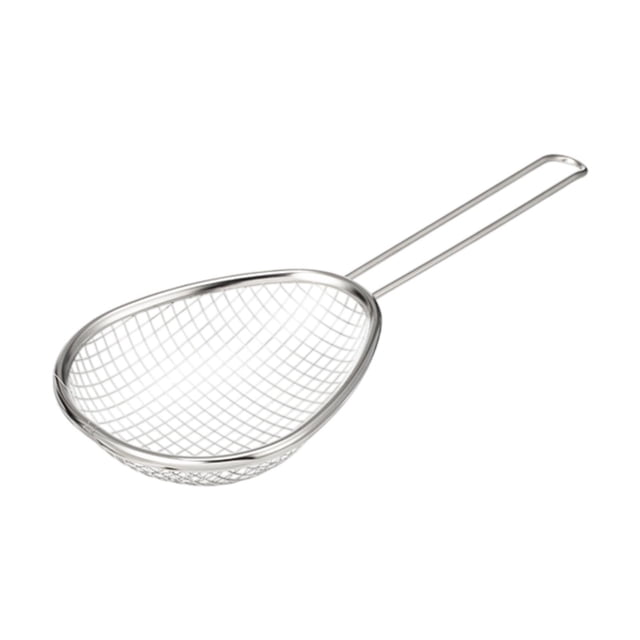 Colador de malla de acero inoxidable, colador de alimentos, forma ovalada práctica, de malla gruesa para fideos, aceite, vegetales, alimentos
