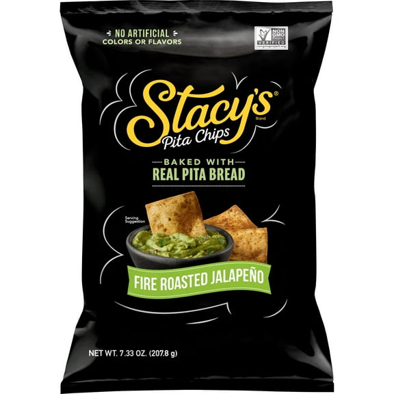Stacy’s No Artificial Colors or Flavors Fire Roasted Jalapeno Pita Chips Bag, 7.33 oz​