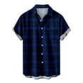 thumbnail image 1 of EQWLJWE Chemise d'Été pour Hommes Chemise Décontractée à Boutons avec Poche Col Rabattu Manches Courtes Blouse Hauts pour Hommes, 1 of 3