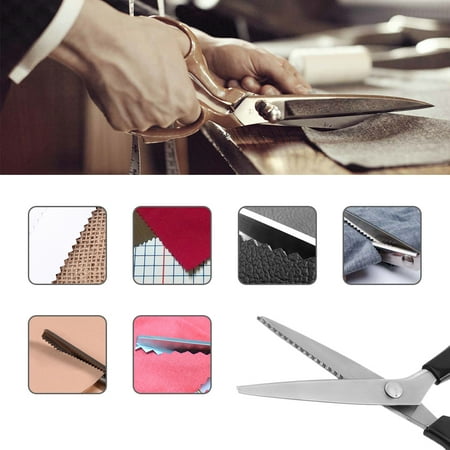 Pinking Shears Scissors - Akozon Pinking Shears,3 5 7mm,Fabric Decorative Round/Triangle Edge Pinking Shears Scissors Clipper 3 5 7mm