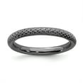 thumbnail image 1 of Sterling Silver Stackable Expressions Black-plated Cable Ring - Size 9, 1 of 3