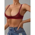 thumbnail image 2 of Women Sheer Mesh Unlined Bra Ultra Thin See Through Lace Trim Bralette, 2 of 6