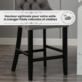 thumbnail image 7 of Velvet Upholstered Bar Stools Set of 2 with Back and Wood Legs, Metal Pulling Ring, Armless Counter Height Barstools for Kitchen Island, Pub, 7 of 7
