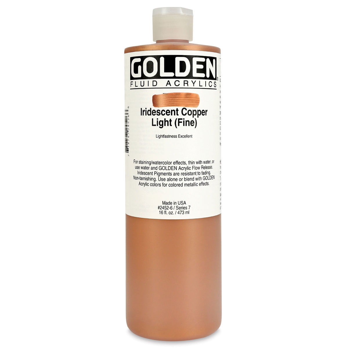 Golden Fluid Acrylics - Iridescent Copper Light (Fine), 16 oz  bottle