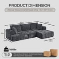 thumbnail image 3 of 108" W Modular Sectionals Sofa,Cloud Boneless Couch with Chaise,Chenille Tufted Deep Seat L Shaped Couch,Modern Compression Foam Sofa for Living Room Bedroom,No Assembly Required(Right Facing,Gray), 3 of 8