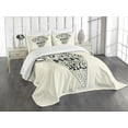 thumbnail image 3 of Ambesonne Ice Cream Quilted Bedspread Set 3 Pcs, Cool Ice Cream, King Size, Coconut Charcoal Grey, 3 of 5