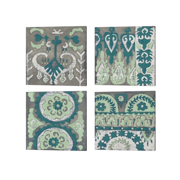 Metaverse Chariklia Zarris 'Teal Tapestry' Canvas Art (Set of 4)