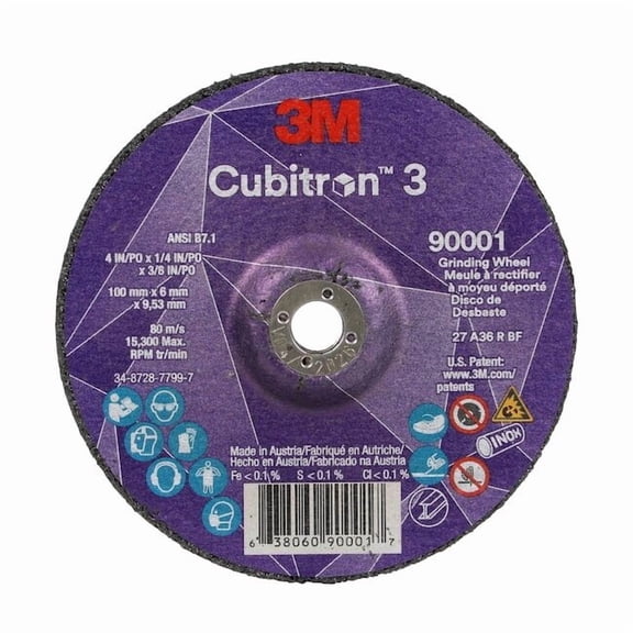 3m Cubitron Depressed Center Grinding Wheel,36 Grit 90001
