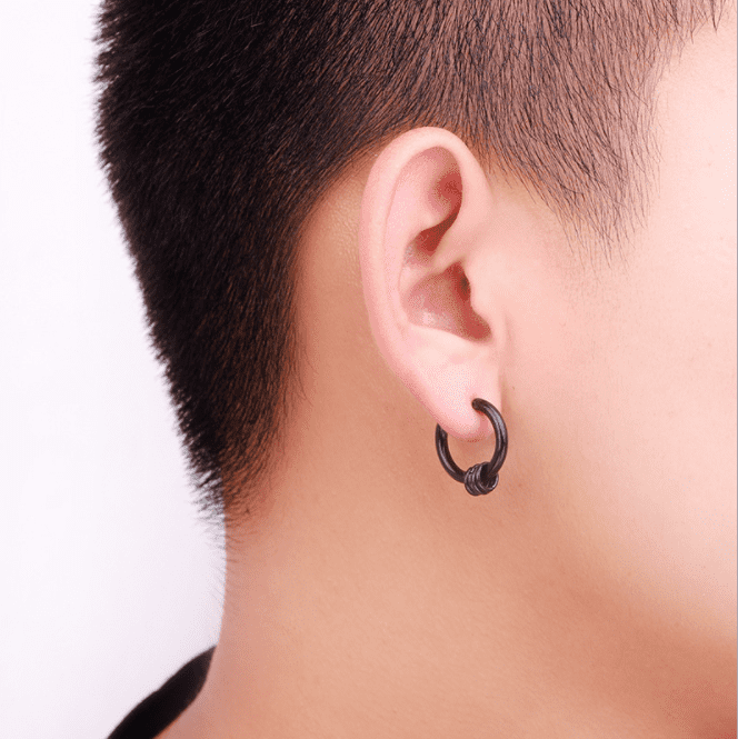 Buy Orion Black Hoop Earrings Mens Earrings Huggie Hoop Online in India   Etsy