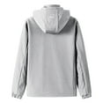 thumbnail image 4 of Mens Jacket Casual Windproof Slim Hooded Jacket With Stand Up Collar Warm Trendy Top Coat Grey, 4 of 4