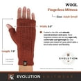 thumbnail image 3 of Wool Mesh Knit Fingerless Mittens - Made in the USA - Super Soft Merino Wool - Small - Copper, 3 of 7