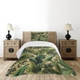thumbnail image 4 of Ambesonne Green Quilted Bedspread Set 2 Pcs, Modern Exotics Palm Tree Leaf, Twin Size, Khaki Teal Pastel Brown, 4 of 4