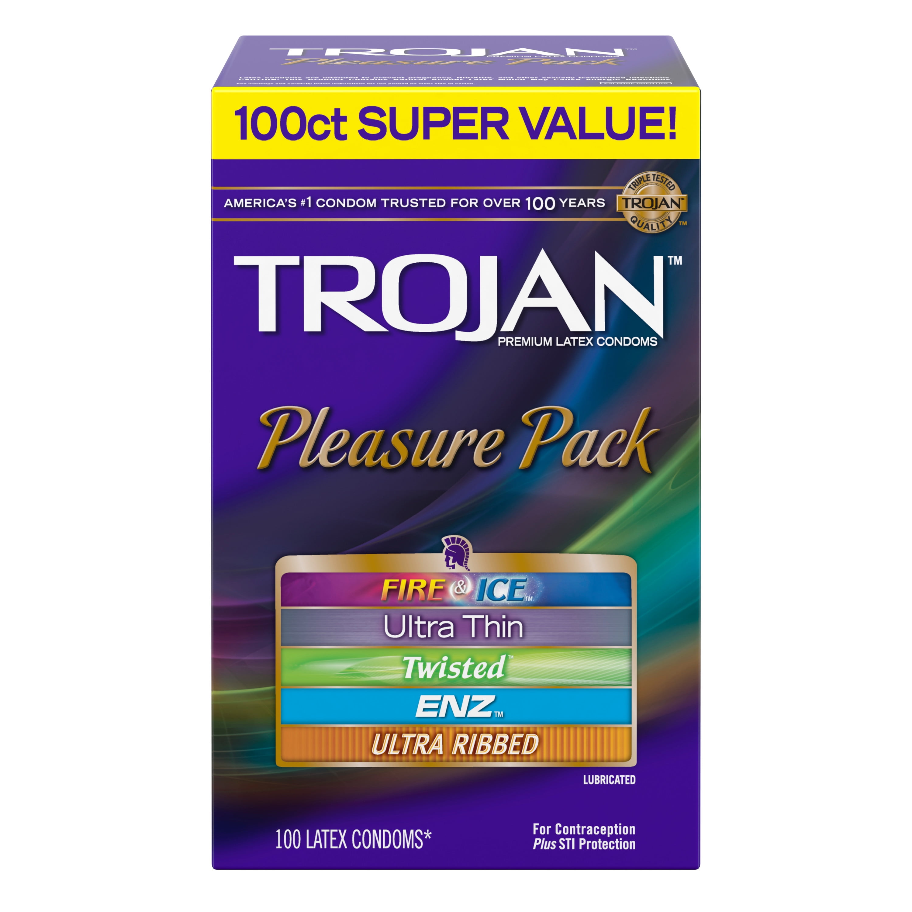 Trojan Pleasure Variety Pack Condoms 100 Count 4310