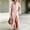 Pink, variant on Women's Maxi Dress, Casual V-Neck Short Sleeve Striped Print with Side Split, Lightweight Flowy Dress for Summer Beach or Resort Wear, 2026 New Limited-time Offer