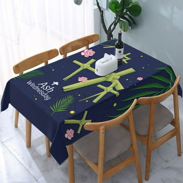 Ash Wednesday Tablecloths Oblong Waterproof Table Cloth Tablecloth Party Decoration,54 X 72 Inch