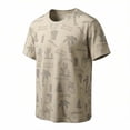thumbnail image 2 of TKKCS Mens Graphic Crew Neck T-Shirt- Tropical Print Daily Wear Lightweight Breathable Summer Casual Short Sleeve Tees Khaki Size XS, 2 of 5
