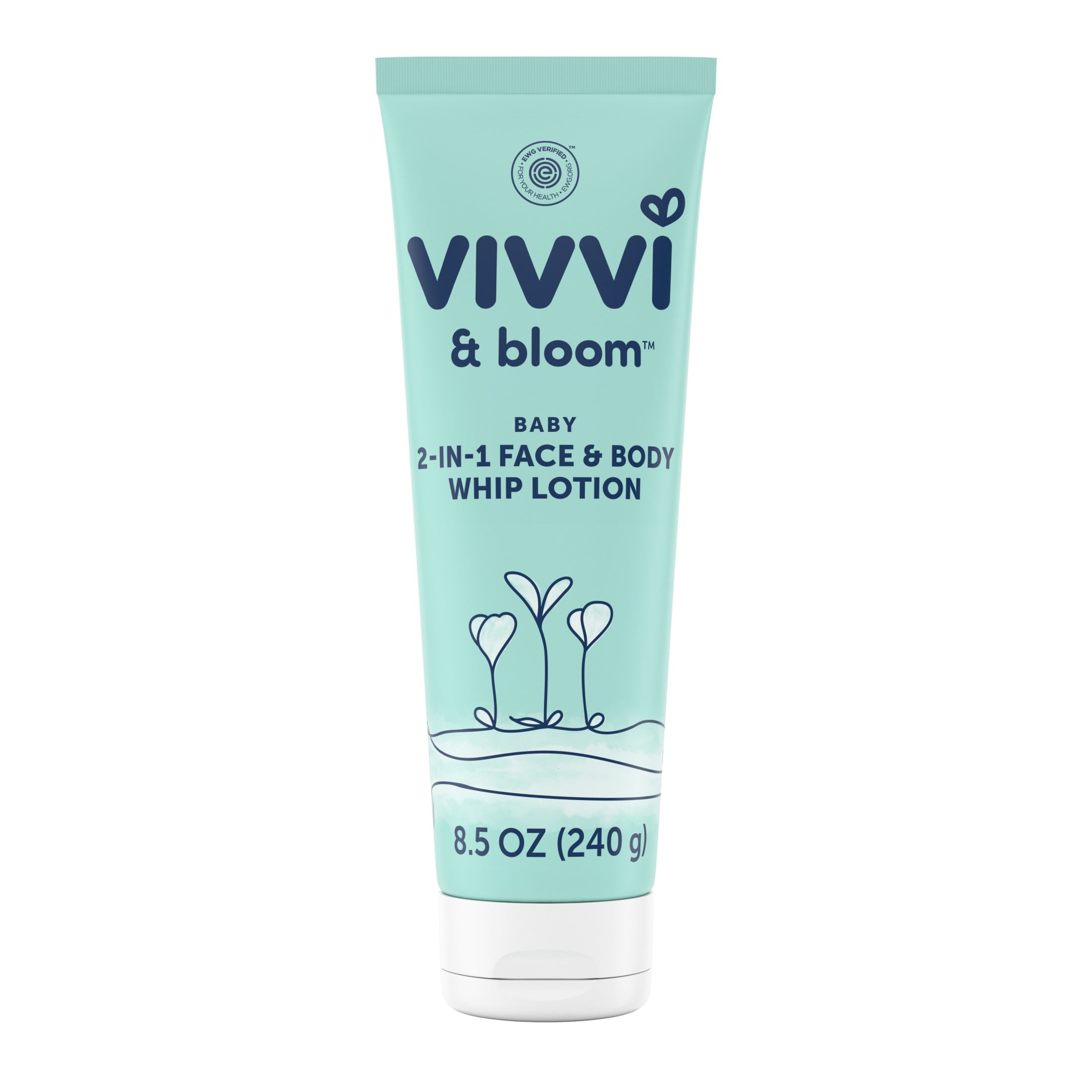 Vivvi & Bloom Gentle 2-in-1 Face and Body Whip Lotion for Baby and Toddler, Lightly Scented, 8.5 oz