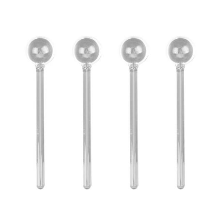 

4PCS Long Handle Glass Tea Spoons Tableware Clear Coffee Stirring Spoons Flatware for Home Kitchen Restaurant
