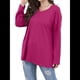 thumbnail image 2 of Blusas de Mujer de Larga con Cuello en V, Túnicas Casuales, Camisas Básicas, Blusas Holgadas Rosa Roja XXL, 2 of 7