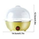 thumbnail image 3 of Minicocedor de Huevos para Huevos Duros y Blandos - Capacidad para 7 Huevos, Apagado Automático, Acero Inoxidable y Plástico, Fácil de Limpiar, Vaporera Eléctrica Compacta para El Desayuno, Blanco/Am, 3 of 6