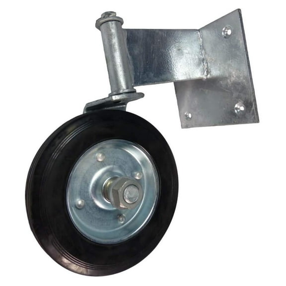 Swivel Wheel for Swinging Wood Gate. Galvanized Steel guards against rusting. Product is easy to install