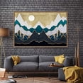 thumbnail image 3 of wall26 Framed Canvas Print Wall Art Golden Mountain Peaks Under White Sun Abstract Wilderness Illustrations Modern Art Rustic Scenic Colorful for Living Room, Bedroom, Office - 24"x36" Natural, 3 of 4