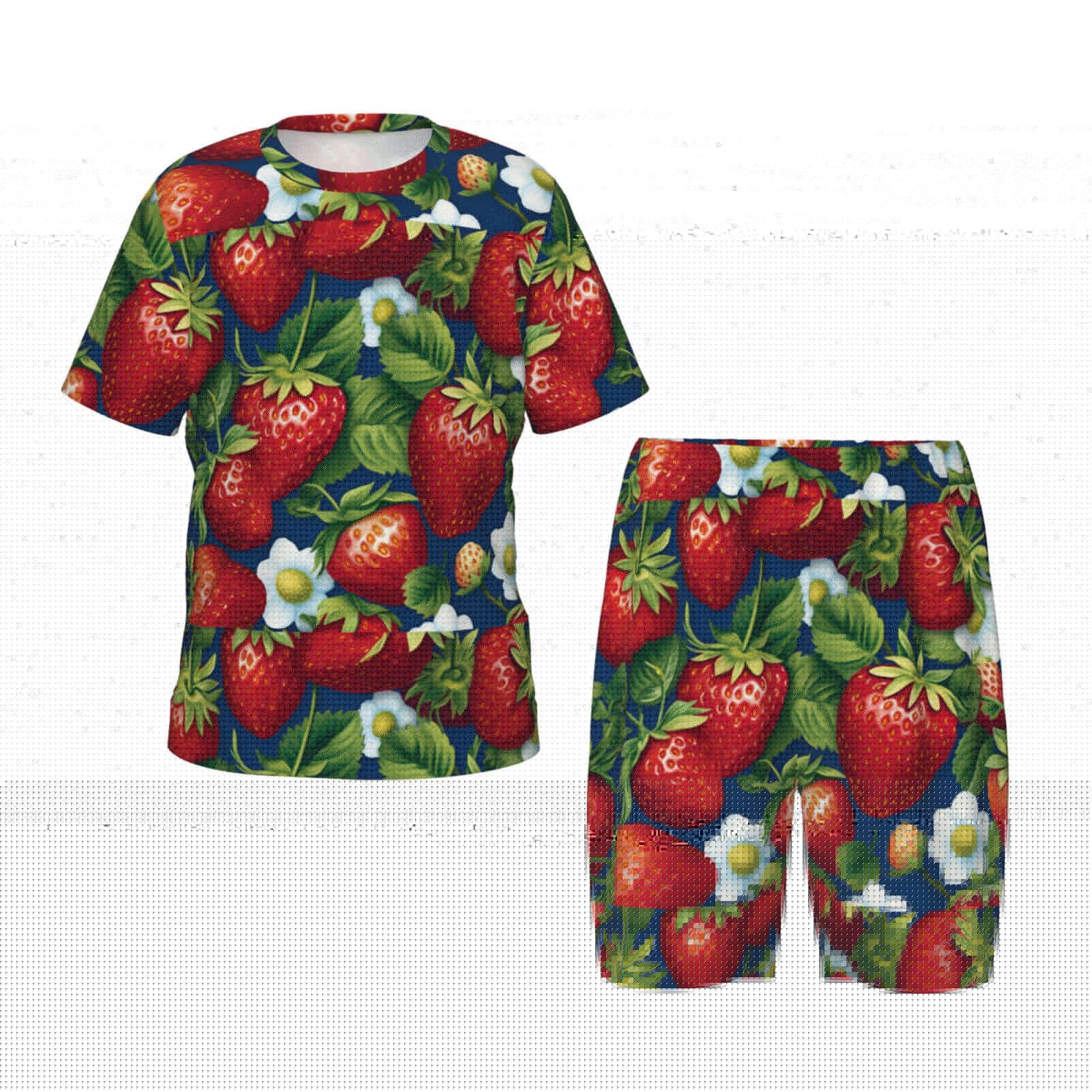 thumbnail image 1 of Balery Strawberry2 Conjunto de Pijama Infantil de Manga Corta con Estampado – Ropa de Dormir de Algodón Suave-4X-Large, 1 of 6