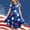 Dark Blue, variant on Amidoa Girls Summer Dresses Ruffled 4th of July A-Line Short Sleeve Dresses Casual Layered Kids With Pockets Sundress Dark Blue Size 6