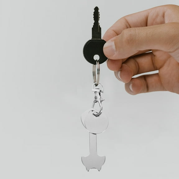 VERDANVERSE Metal Keychain for Change Zinc Alloy Silver 3pcs