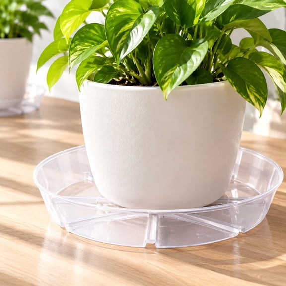 10" Plant Pot Saucer, Transparent Plastic Drip Tray