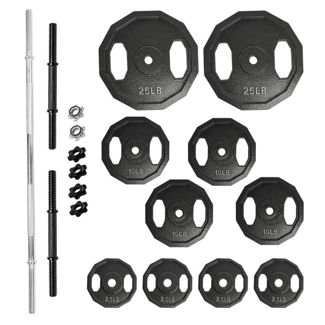 Kit Pesas 123 Libras Incluye Barra Plana, Mancuernas Macizas negro 1 Xtreme Life DPKT13000001