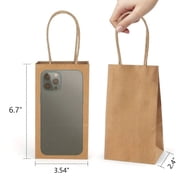 BagDream 50 Pack Mini Brown Gift Bags with Handles Kraft Paper Bag for Party Favors, Wedding, Retails, Birthday, Baby Showers, 3.5x2.4x6.7 inches