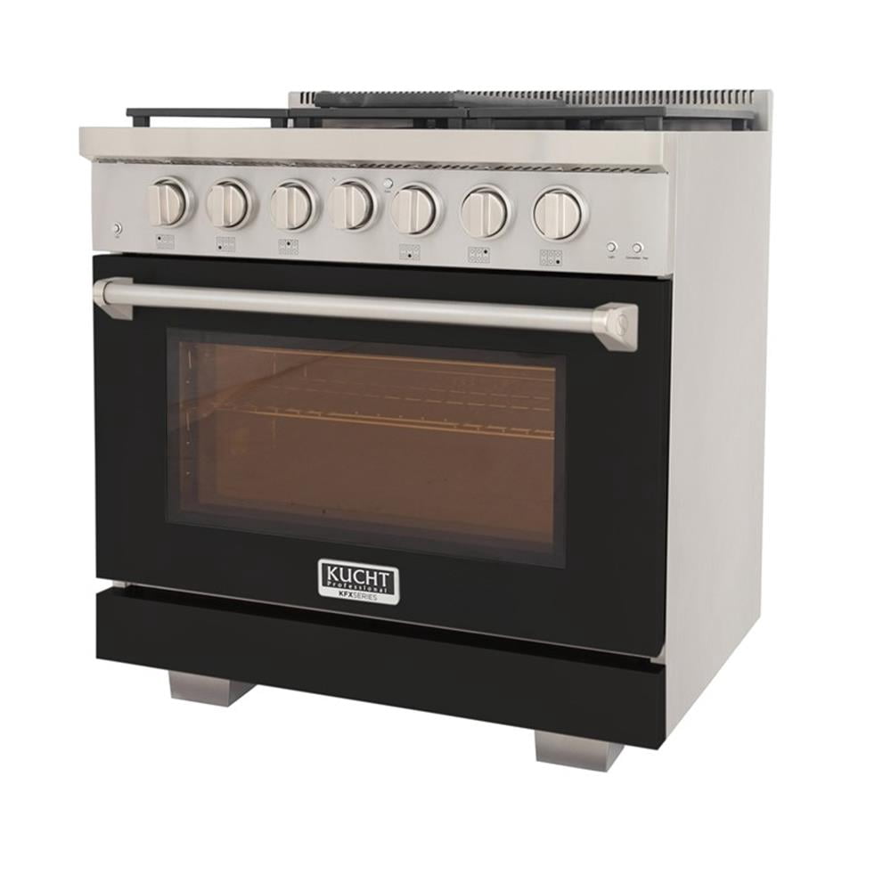 Pemberly Row 36" Natural Gas Range in Black with True Simmer Burners