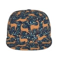 thumbnail image 2 of Daiia Reindeer print Flat Bill Hats Flat Brim Trucker Cap Baseball Cap Adjustable Classic Low Profile Hat Unconstructed Plain Cap, 2 of 9