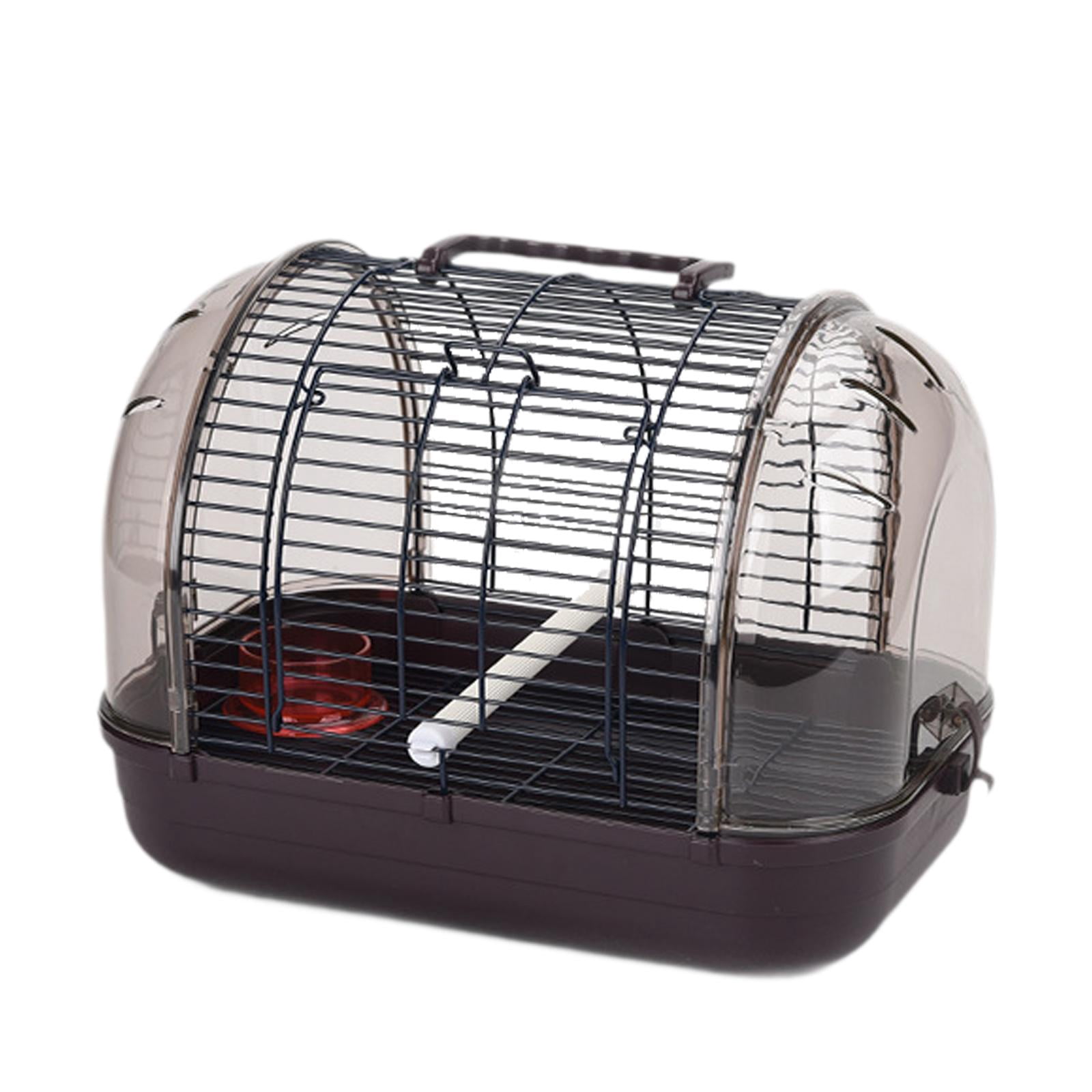 Bvdfgk Bird Travel Cage Pet Cage Easy to Clean Small Visible Window Portable Breathable Brown