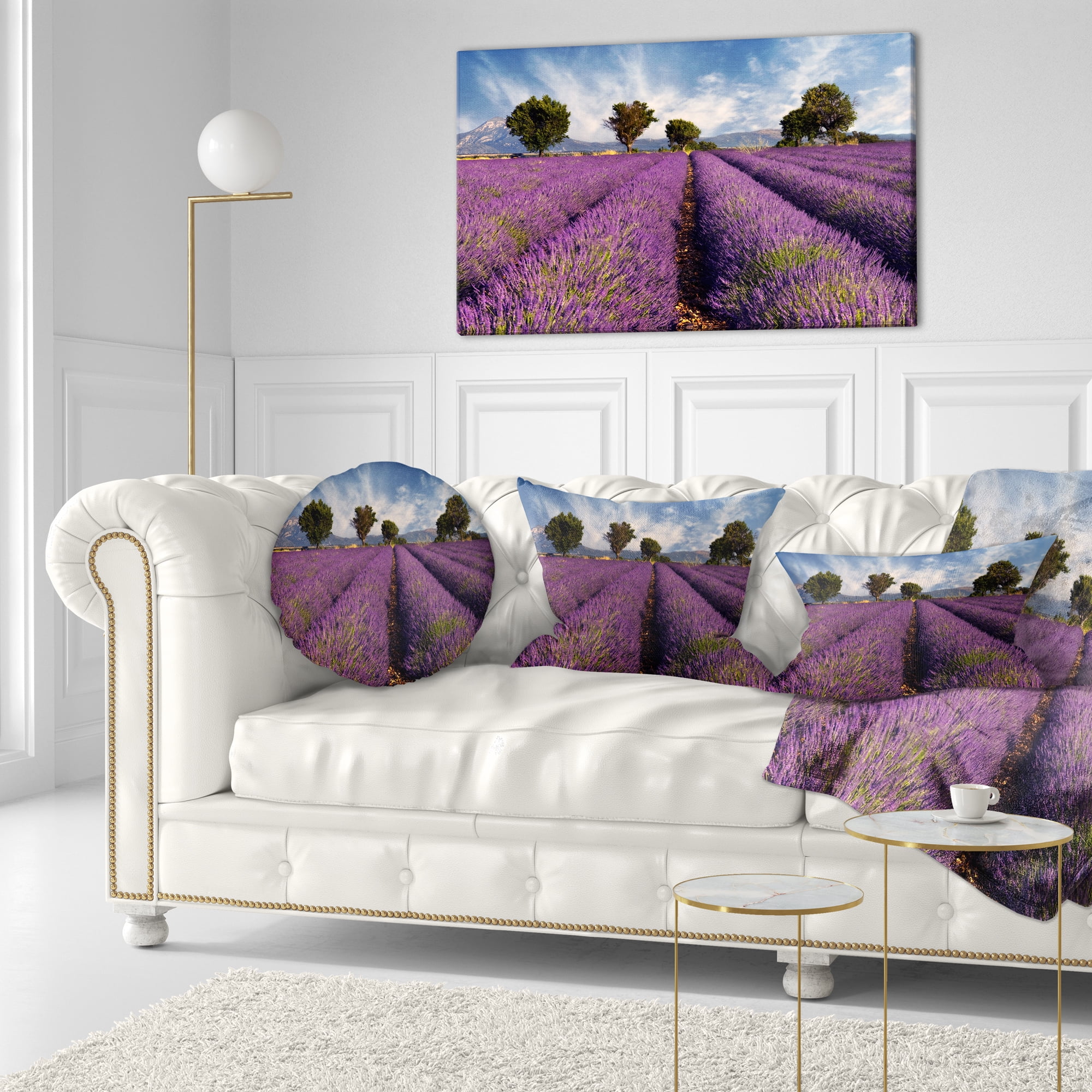 Designart 12" x 20" Purple Polyester Throw Pillow