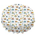 thumbnail image 2 of Excavator and Crane White Pattern Round Tablecloth 60"x60", Wrinkle Resistant Wipeable Table Cover for Kitchen Dining Room Picnic Patio and Party, 2 of 6
