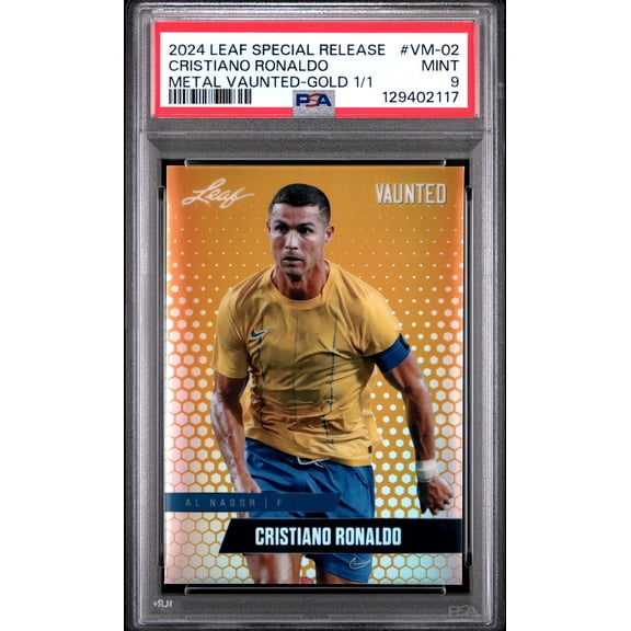 PSA 9 Cristiano Ronaldo 2024 Leaf Vaunted Metal #VM-02 Gold 1/1 Rare Trading Card Portugal