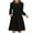 Black, variant on Women Vintage Dresses Comfy Long Sleeves Puff Dress Trendy A Line Pullover Skirts Juniors Fashion Slim Fit Crew Neck Dress Juniors Solid Pleated Costume,Black,Small