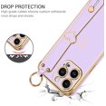 thumbnail image 2 of for iPhone 15 Pro Max Case, Cute Heart Wristband Lanyard Cross Body Strap Electroplated Camera Protection Shockproof Protective Case Women Girls for iPhone 15 Pro Max 6.7"-Purple., 2 of 12