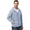 thumbnail image 6 of QPNGRP Men's Full-Zip Hoodie Lightweight Hoodie Sweatshirt Jacket Solid Hooded with Kanga Pocket Lightgray S, 6 of 6